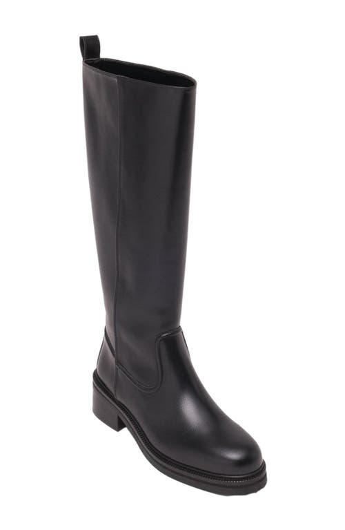 Maje Leather Knee-high Boots In Black