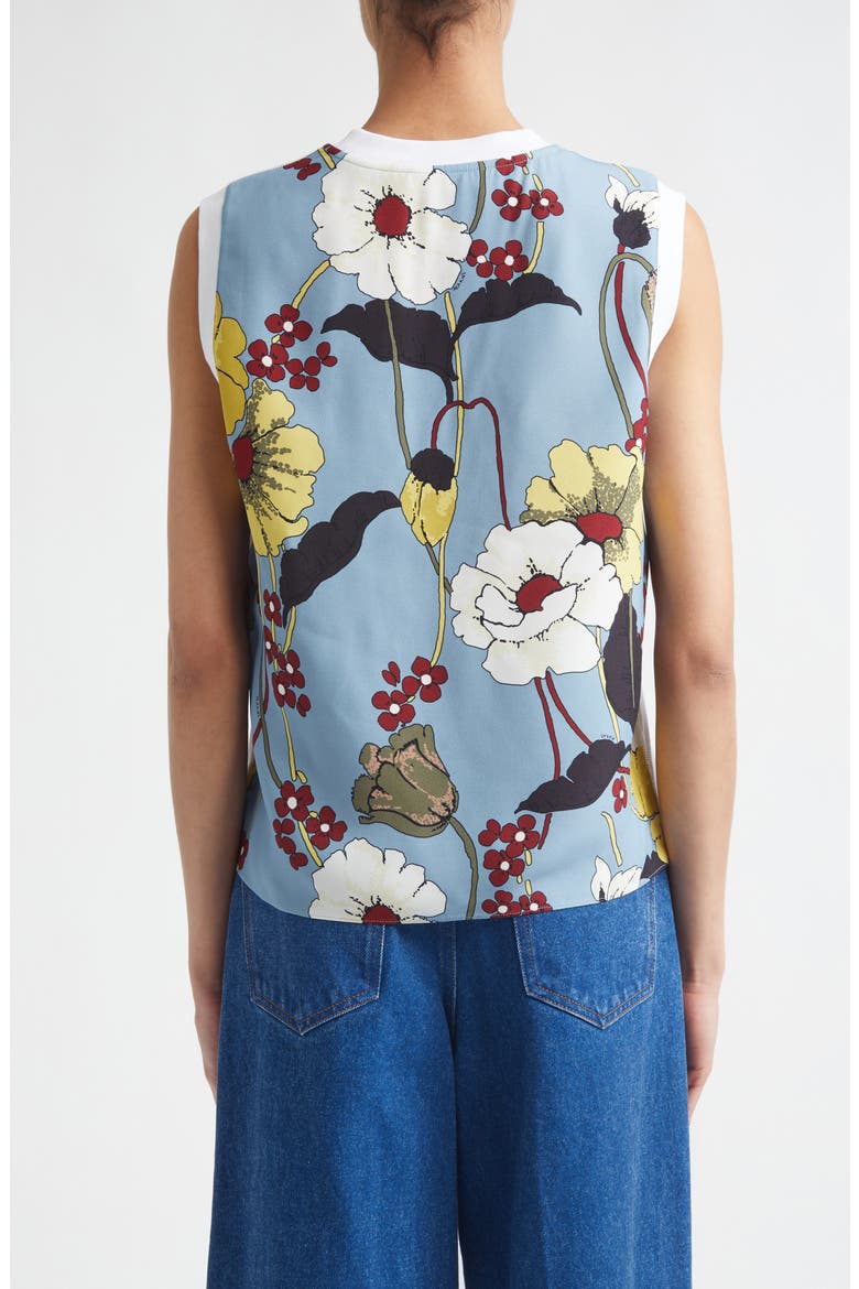 Floral Back Cotton Tank, Alternate, color, 00W01LILY WHITE