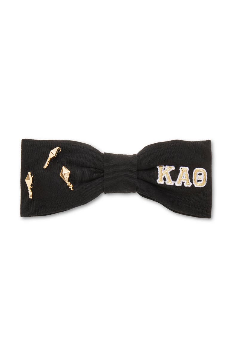 Lele Sadoughi Kappa Alpha Theta Riley Bow, Main, color, Jet 001