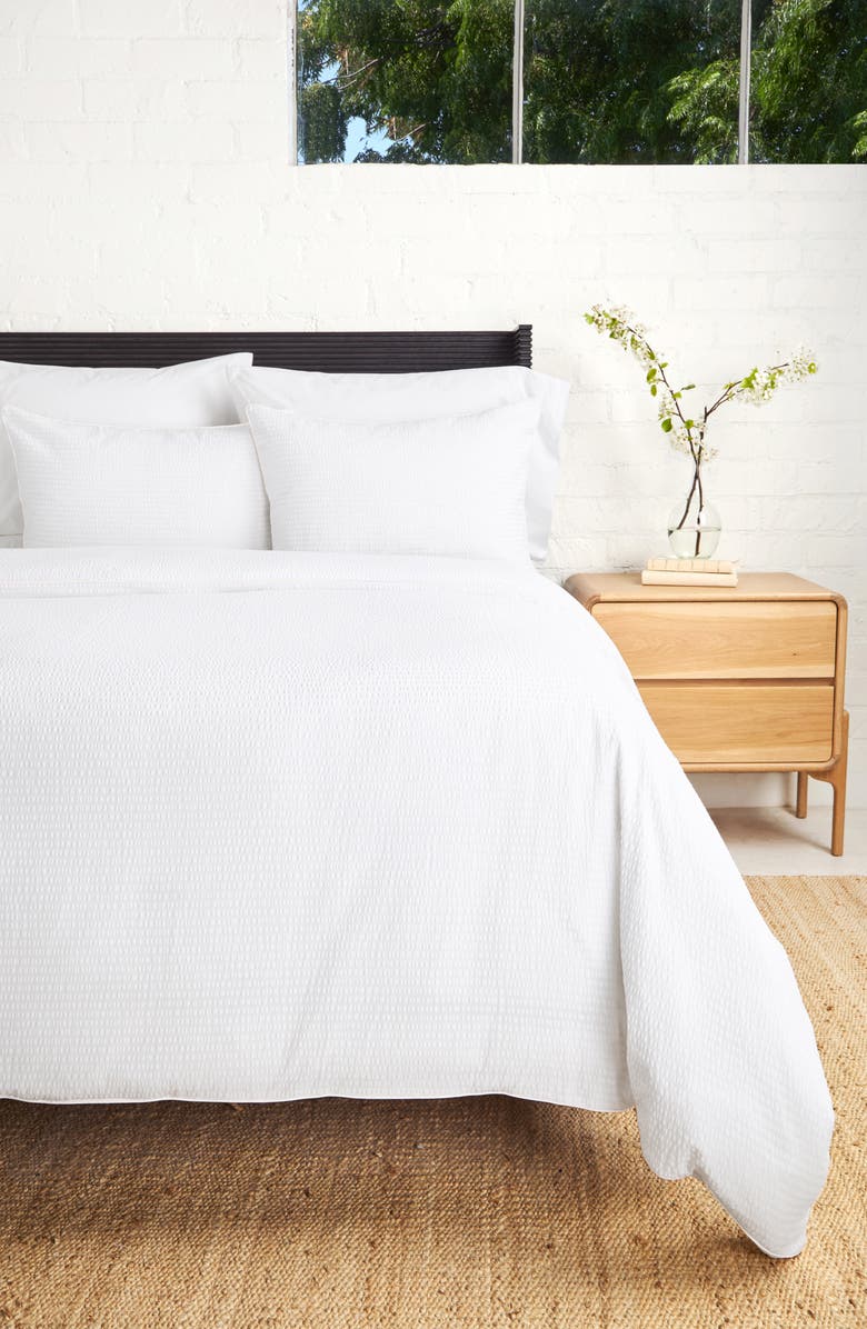 Pom Pom at Home Emily Cotton Seersucker Duvet Cover, Alternate, color, White/ White