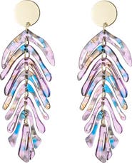 EYE CANDY LOS ANGELES Lindsay Purple Leaf Drop Earrings