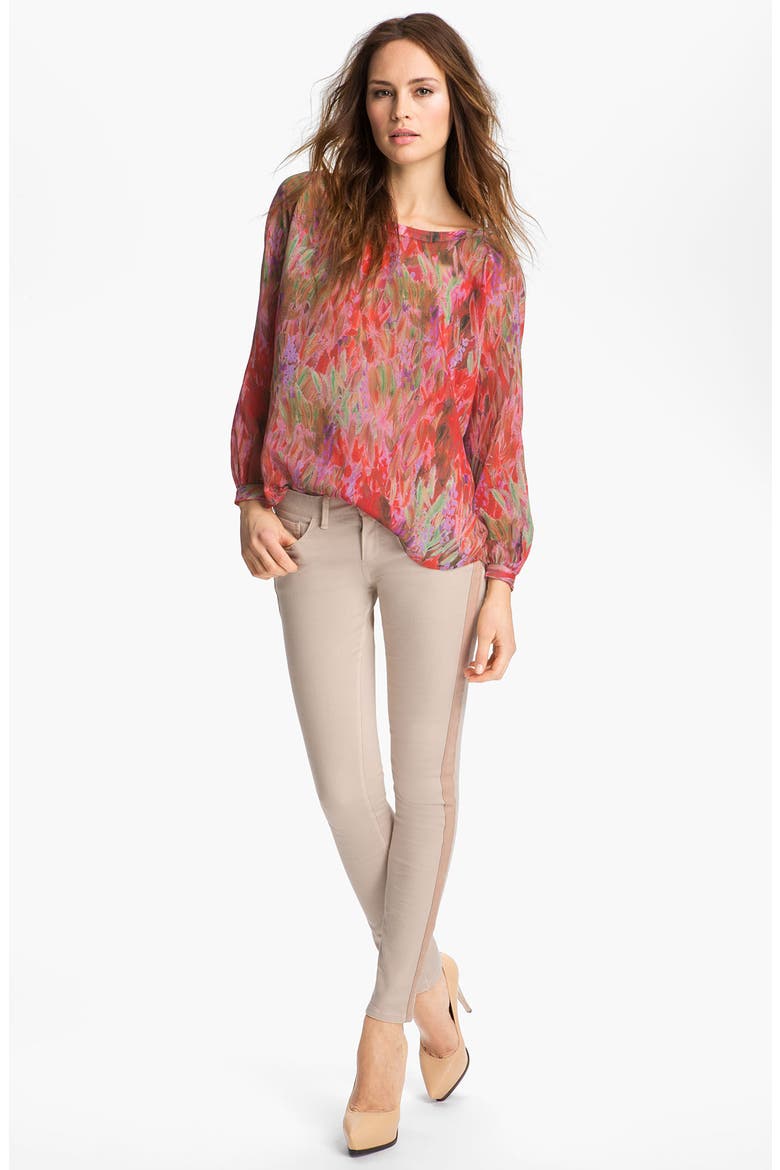 Tuxedo Stripe Jeans, Alternate, color, SWAN/ BUFF