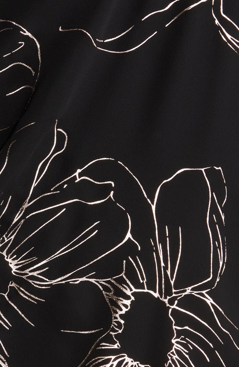 SL FASHIONS Floral Asymmetric Popover Shift Dress, Alternate, color,