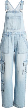 HIDDEN JEANS Baggy Denim Cargo Overalls