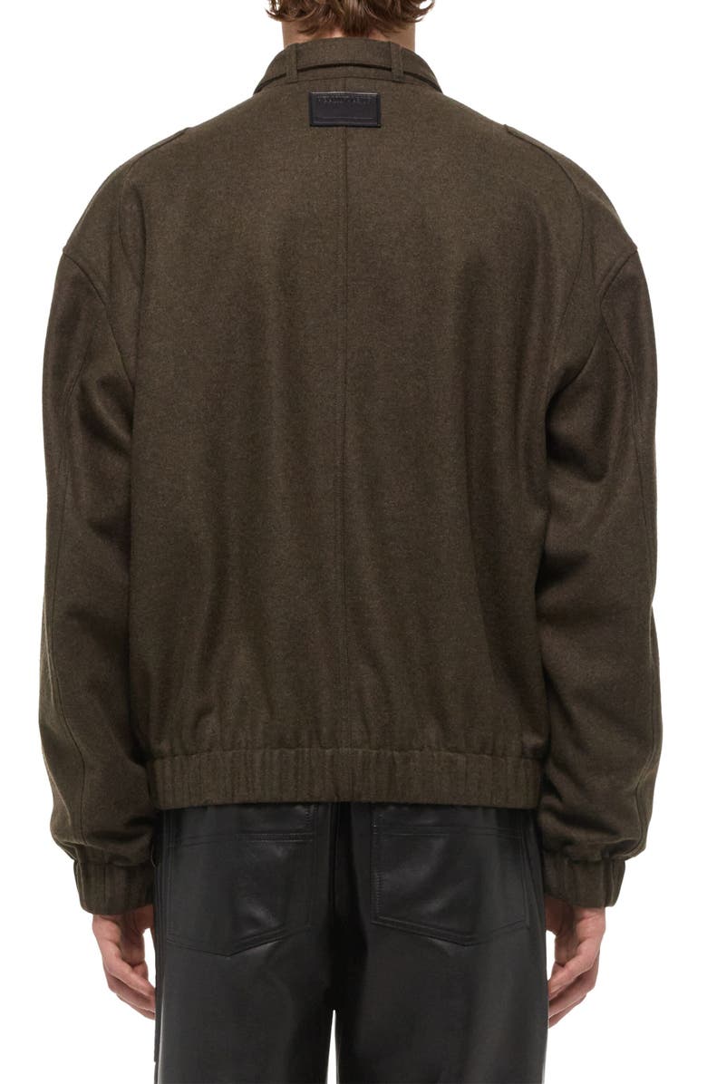 Helmut Lang Wool Blend Bomber Jacket, Alternate, color, Green Melange