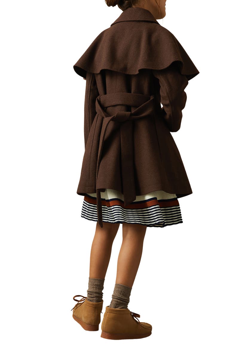 Kids' Karlie Jr. & Sr. Double Breasted Belted Coat, Alternate, color, CHOCOLATE