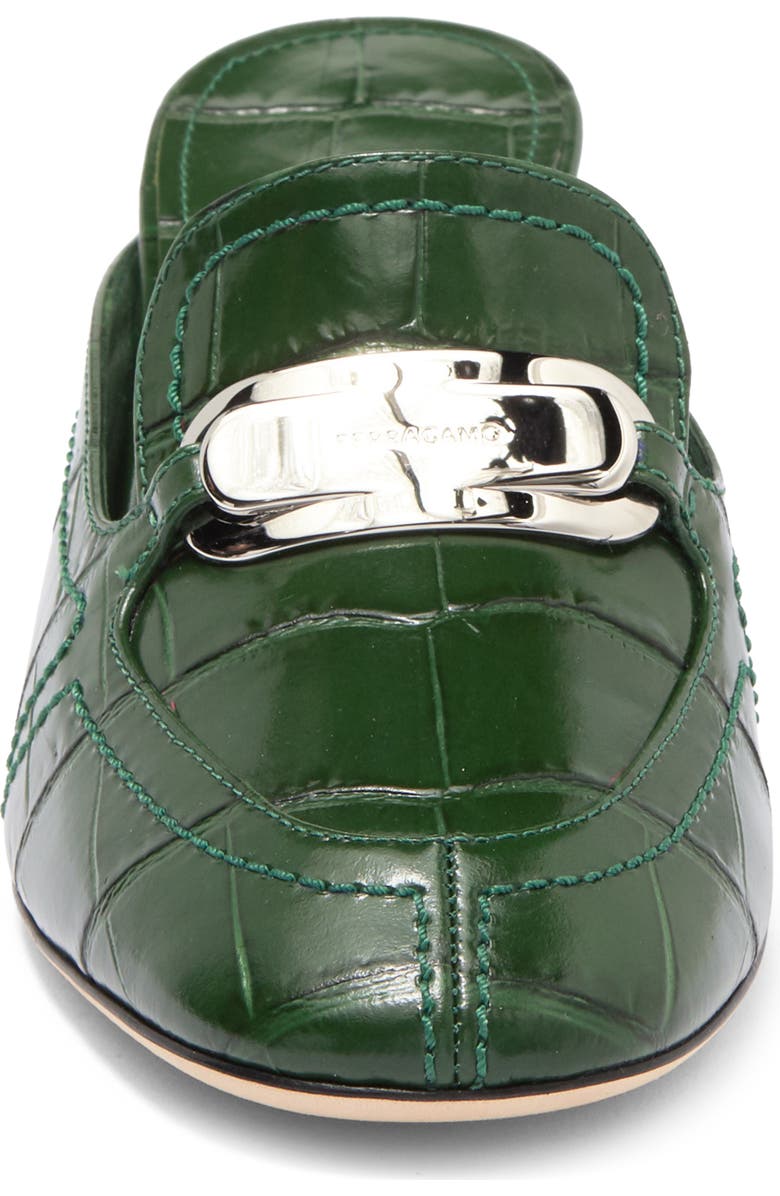 FERRAGAMO Elodye Logo Croc Embossed Mule, Alternate, color,