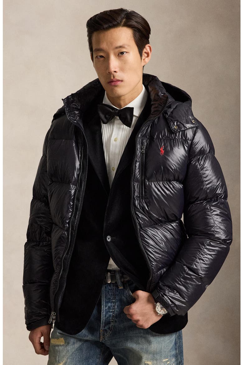 The Gorham Glossed Down Jacket, Alternate, color, POLO BLACK GLOSSY