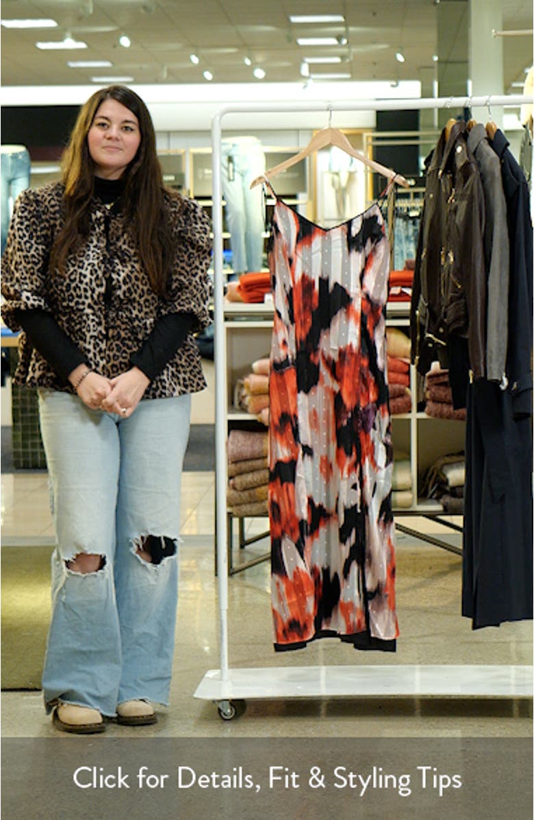 Metallic Clip Dot Chiffon Maxi Dress, sales video thumbnail