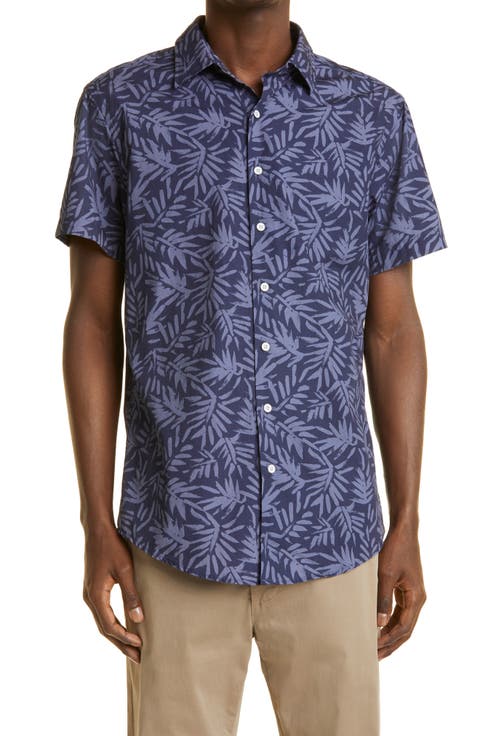 Prebbleton Sport Fit Print Short Sleeve Button-Up Shirt