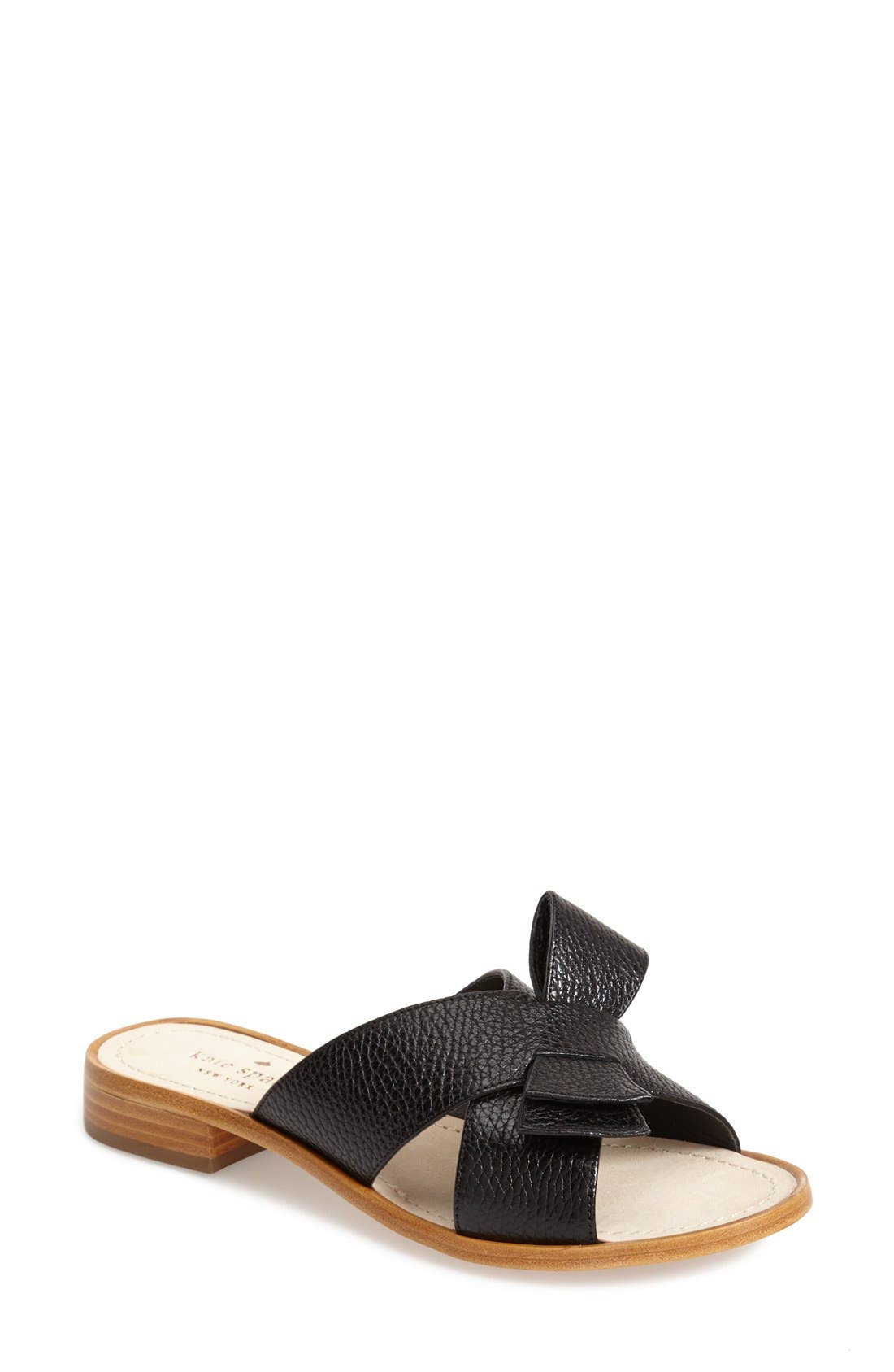 'becky' slide sandal, Main, color, BLACK