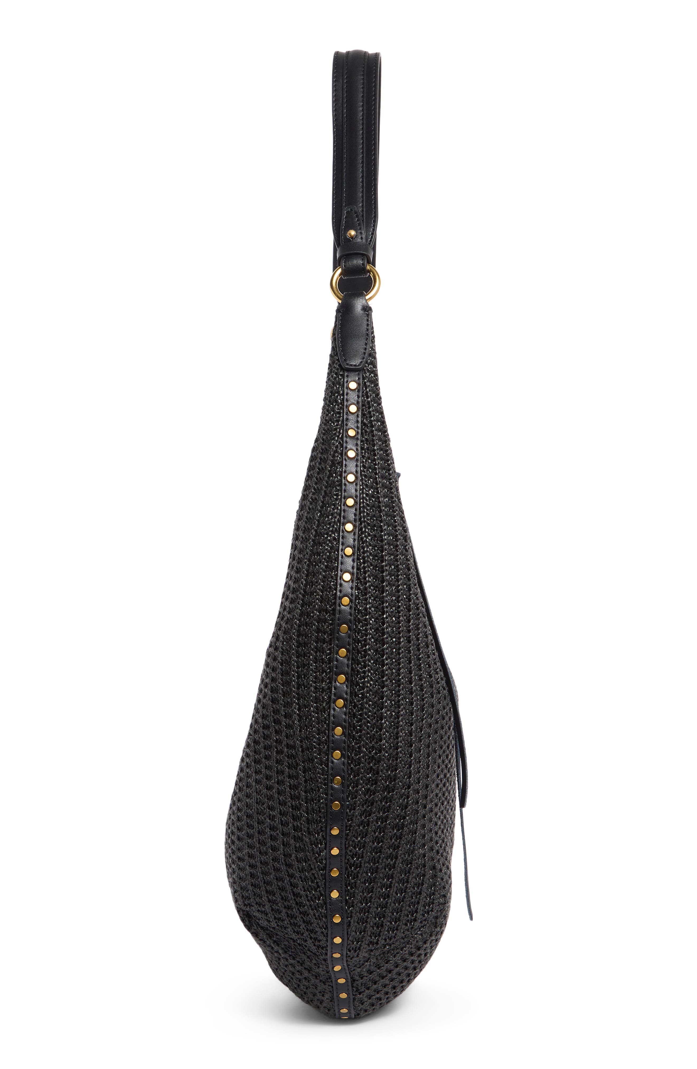 Rebecca Minkoff Darren Crescent Hobo Bag, Alternate, color, Black