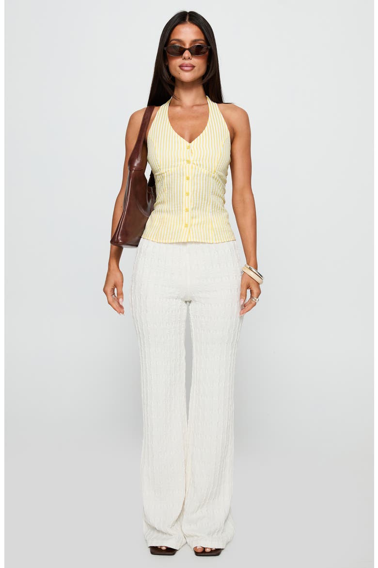 Old Friend Stripe Seersucker Halter Top, Alternate, color, YELLOW STRIPE