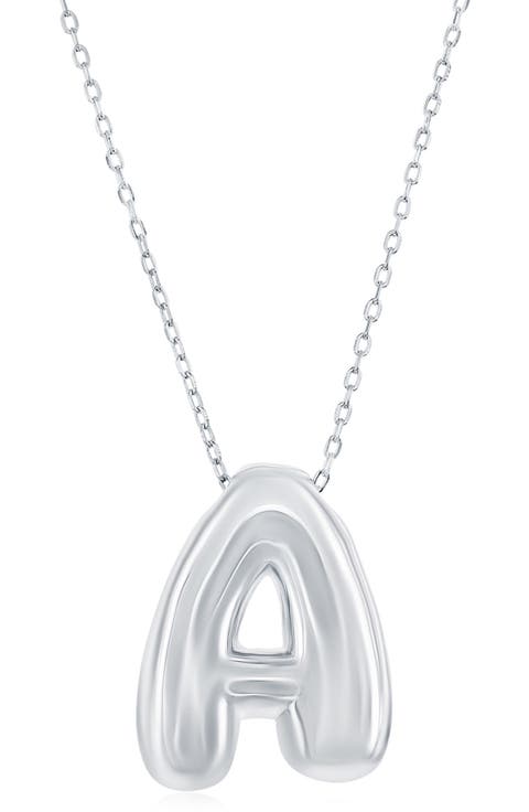 Bubble Initial Pendant Necklace