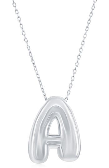 Simona Bubble Initial Pendant Necklace