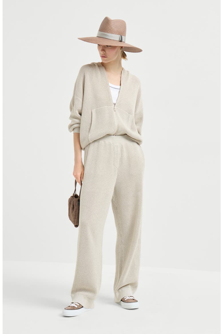 Sparkling net trousers, Alternate, color, Oat