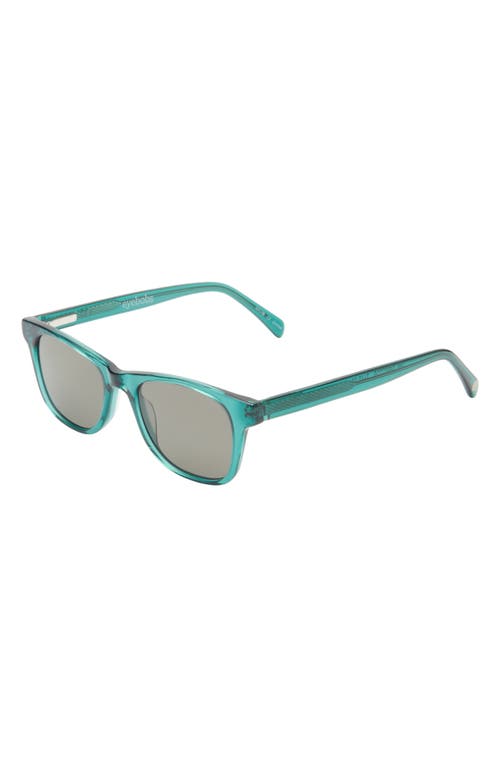 Eyebobs The Director 46mm Small Polarized Square Sunglasses In Teal Crystal/grey