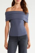 PAIGE Rosarita Rib Knit Off the Shoulder Top