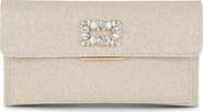 Jewel Badgley Mischka Sarah Envelope Clutch with Crystal Brooch