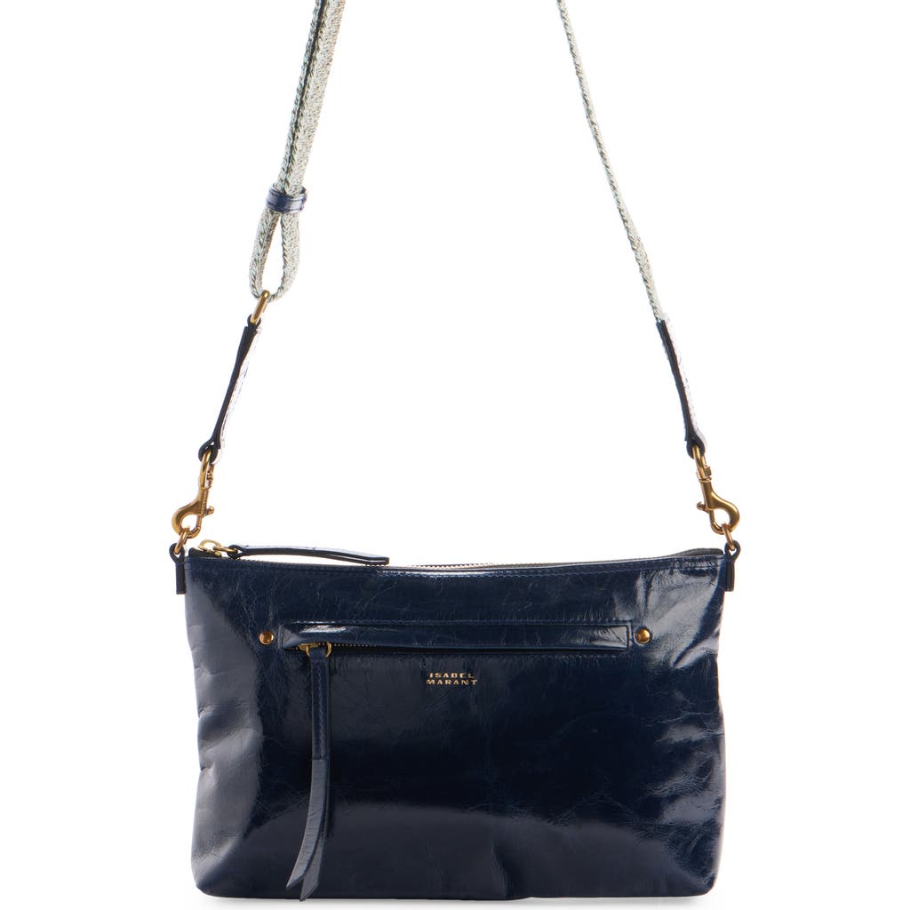 Isabel Marant Nessah Leather Crossbody Bag In Midnight
