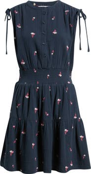 Caslon® Floral Embroidered Sleeveless Cotton Gauze Dress