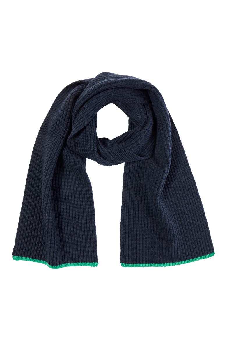 Wool & Cashmere Shaker Stitched Scarf, Main, color, COASTAL/ JADE LEAF