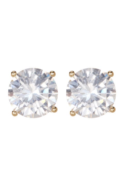 Sterling Silver Round Cut CZ Studs - 4.00 ctw