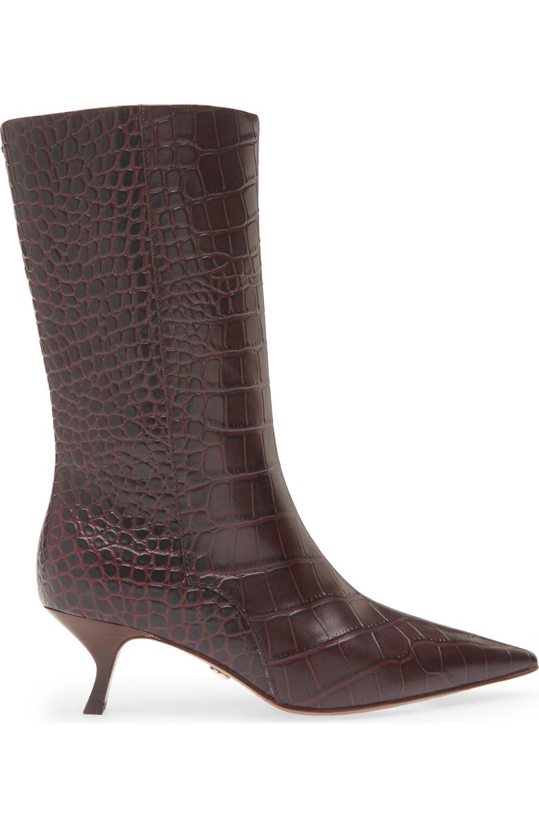 rag & bone Mott Pointed Toe Boot, Alternate, color, Bordeaux Croc
