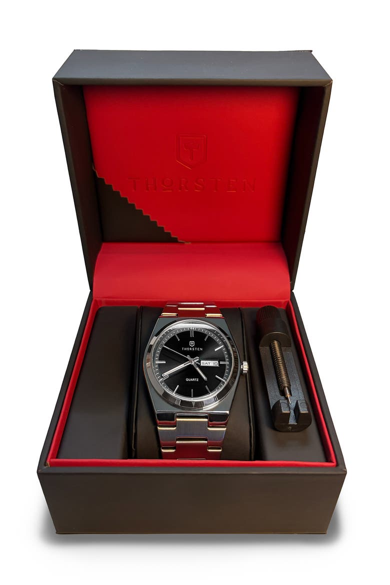 Professional Bracelet Watch, Alternate, color, Black / Silver