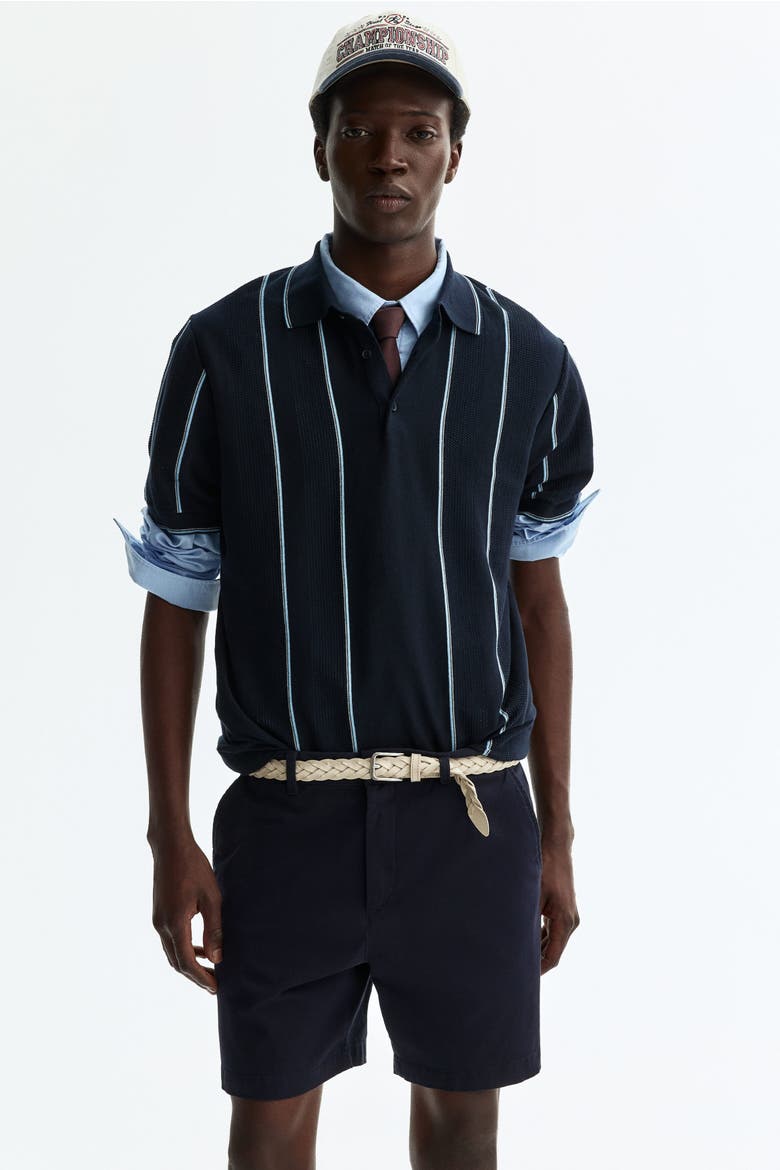 Regular-Fit Cotton Chino Shorts, Main, color, Navy blue