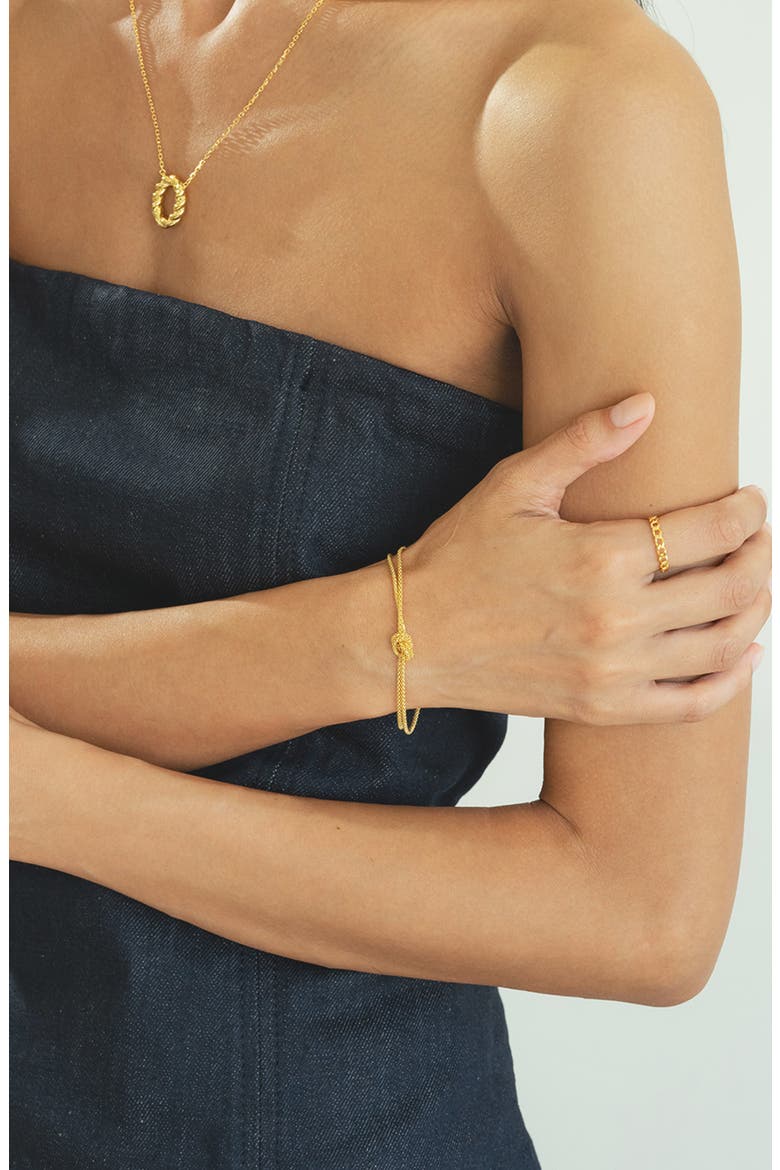 Sterling Silver 18k Gold Plated Noelle Knot Bracelet Minimalist, Alternate, color, Gold