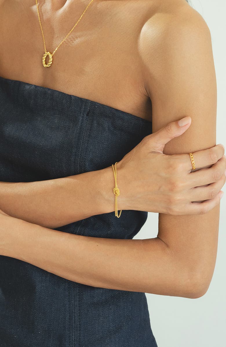 Bearfruit Jewelry Sterling Silver 18k Gold Plated Noelle Knot Bracelet Holiday Gift Idea, Alternate, color, Gold