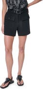 DKNY Belted Crepe Shorts