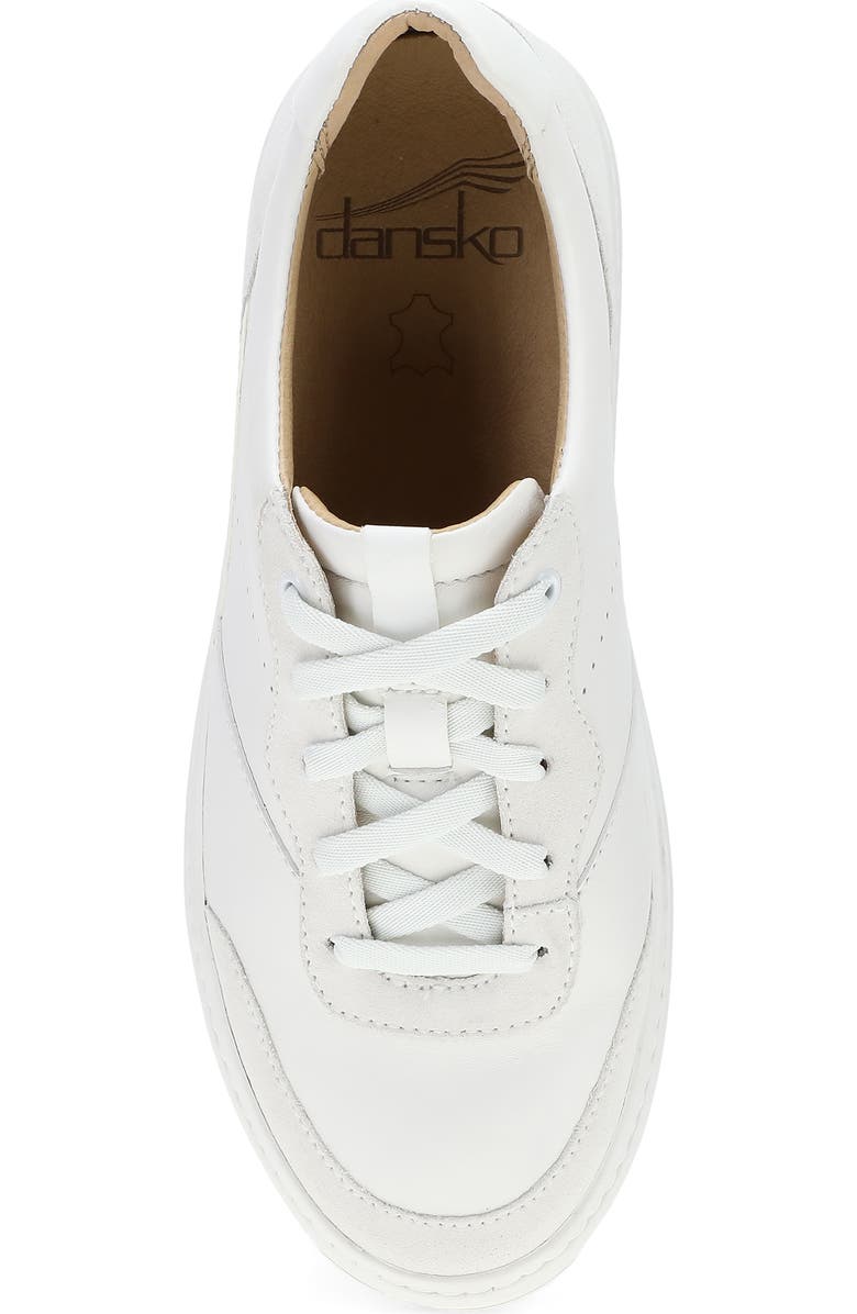 Dansko Josey Leather Sneaker, Alternate, color, White Nappa