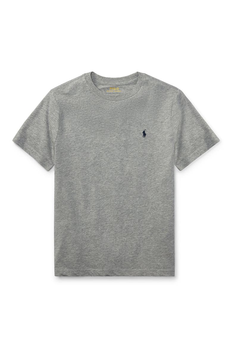Kids' Short Sleeve Cotton Jersey T-Shirt, Main, color, ANDOVER HEATHER