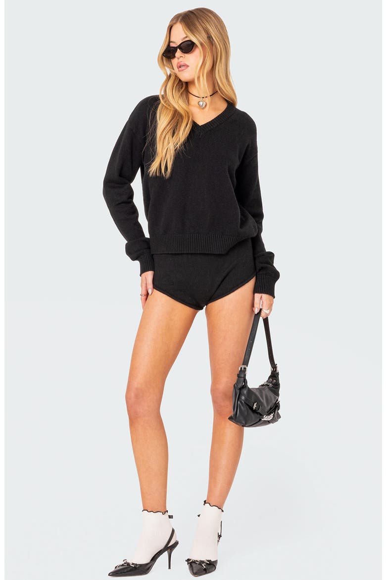 Comfort Club Oversize Crop Sweater, Alternate, color, BLACK