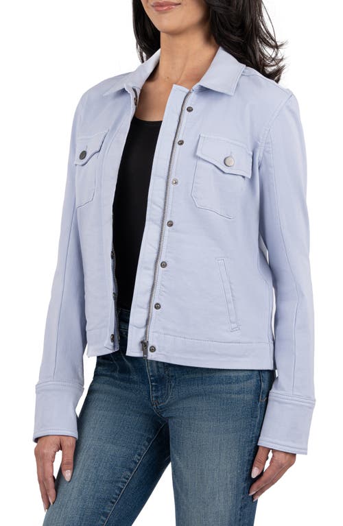 Kut From The Kloth Amanda Boxy Twill Jacket In Powder Blue