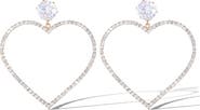 Jessica Simpson Glass Stone Heart Earrrings