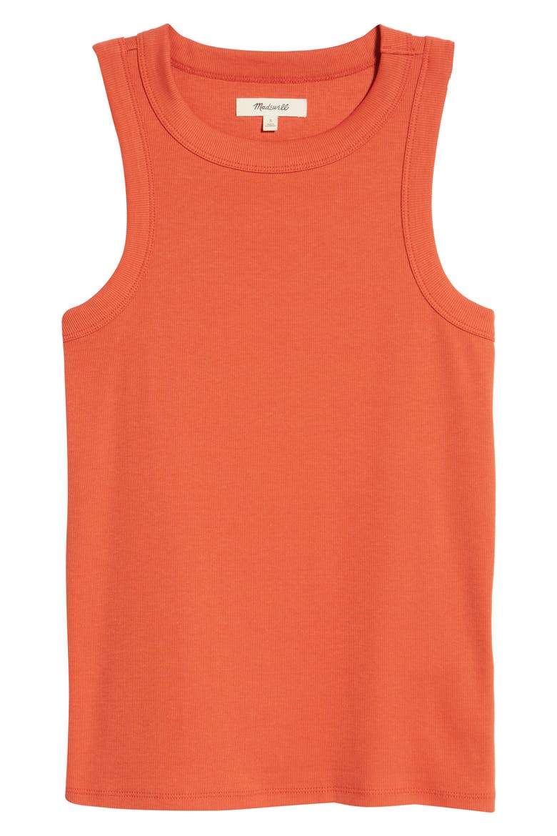 Supima® Cotton Rib Cutaway Tank, Alternate, color, RED