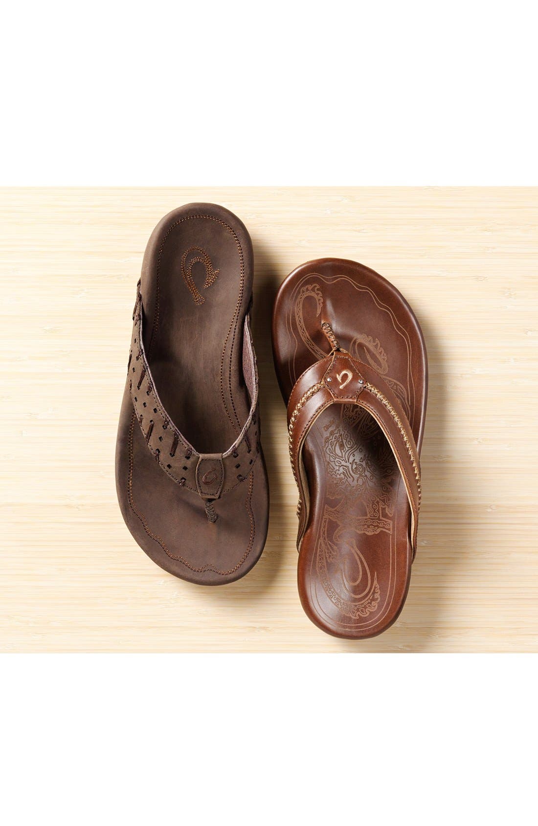 Mea Ola Flip Flop, Alternate, color, TAN / DK JAVA