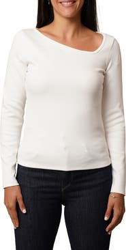 CYRUS Asymmetric Neck Long Sleeve Top