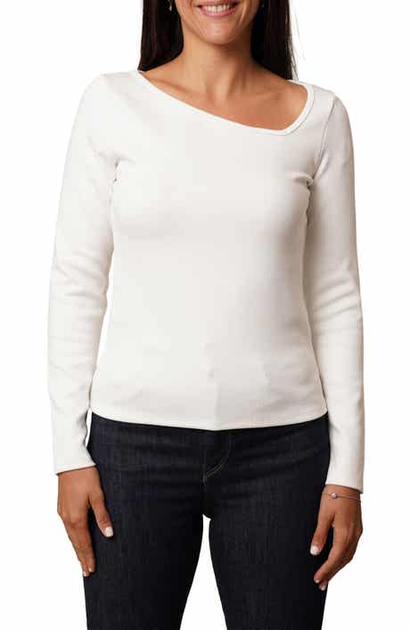 CYRUS Asymmetric Neck Long Sleeve Top
