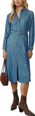 Bella Dahl Western Yoke Midi Shirtdress