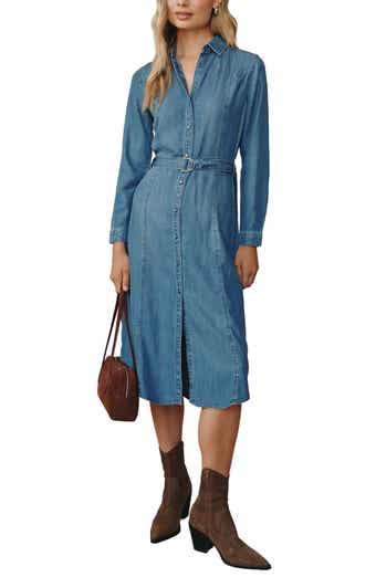 Western Yoke Midi Shirtdress