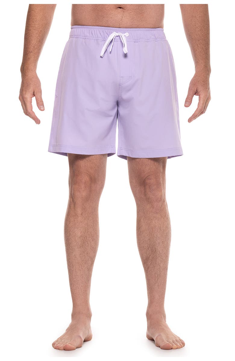 Coolibar Men's Swim Shorts 7 1/2" - UPF 50+ Sun Protection - Kahuna, Main, color, Lavendula