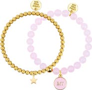 Little Miss Zoe BFF Gemstone and Delicate Gold Bracelet Set