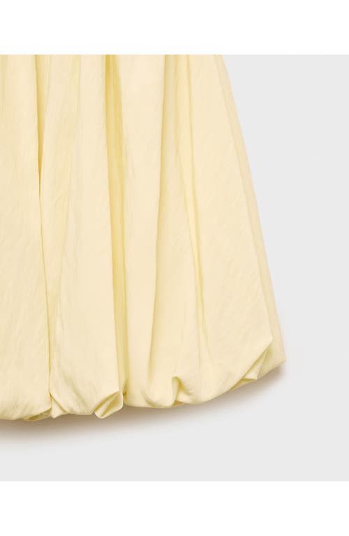 Mango Short Balloon-effect Dress Pastel Yellow