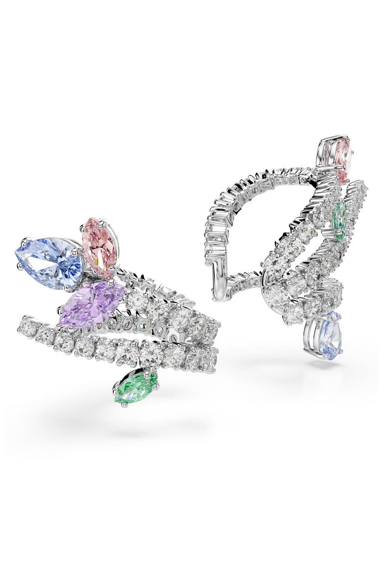 x Ariana Grande Multicolor Crystal Ear Cuffs, Alternate, color, SILVER/ MULTI