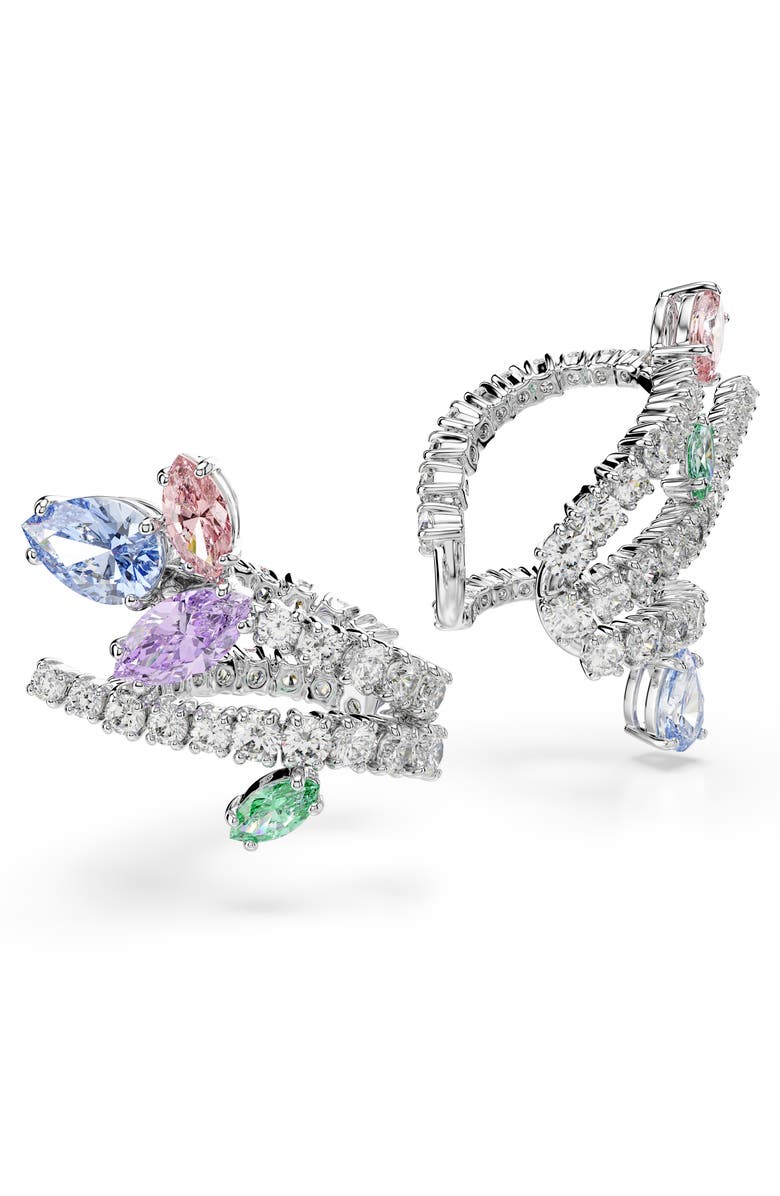 Swarovski x Ariana Grande Multicolor Crystal Ear Cuffs, Alternate, color, Silver/ Multi