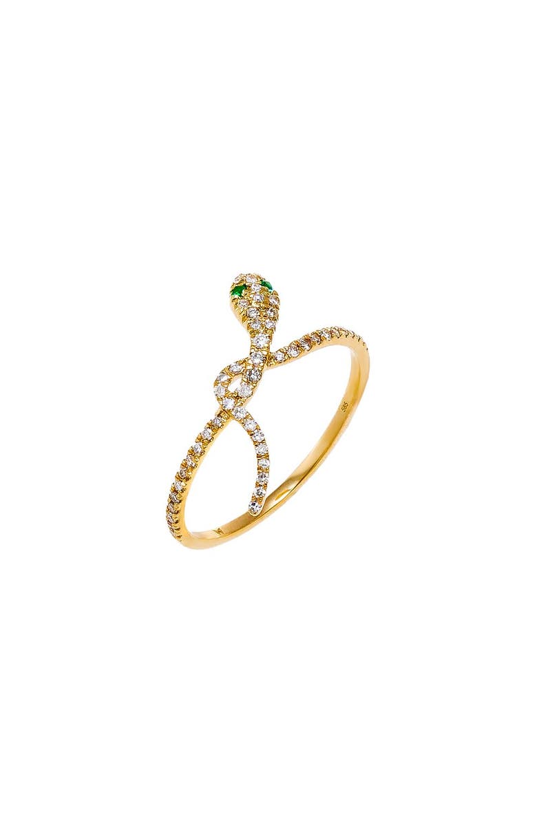 BY ADINA EDEN Diamond Pave Snake Loop Ring 14K, Main, color, 